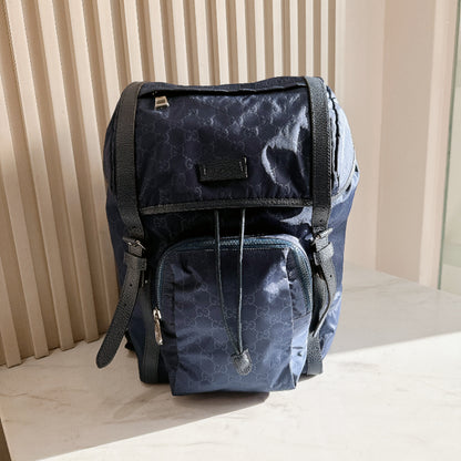Gucci Monogram Nylon Backpack in Blue