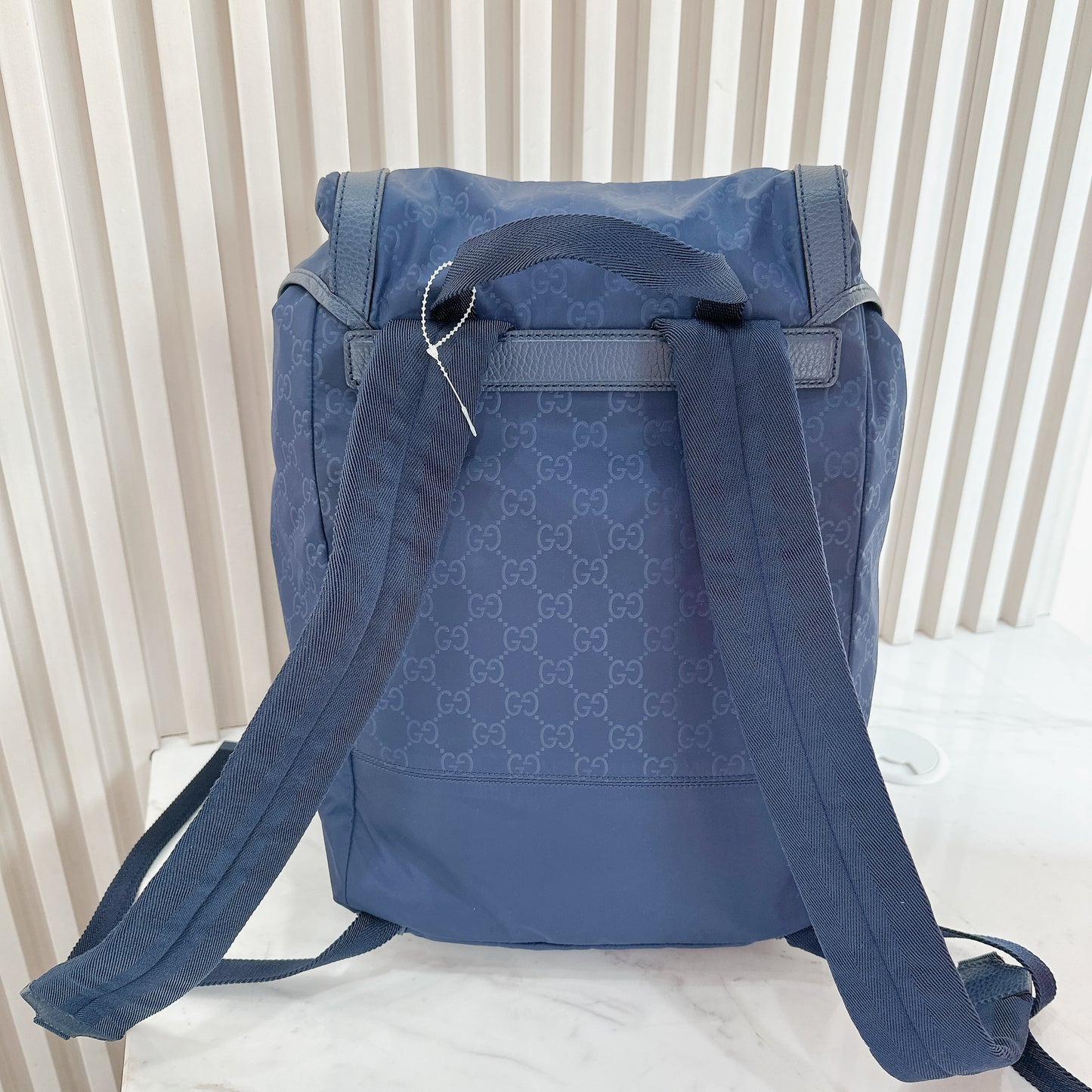 Gucci Monogram Nylon Backpack in Blue