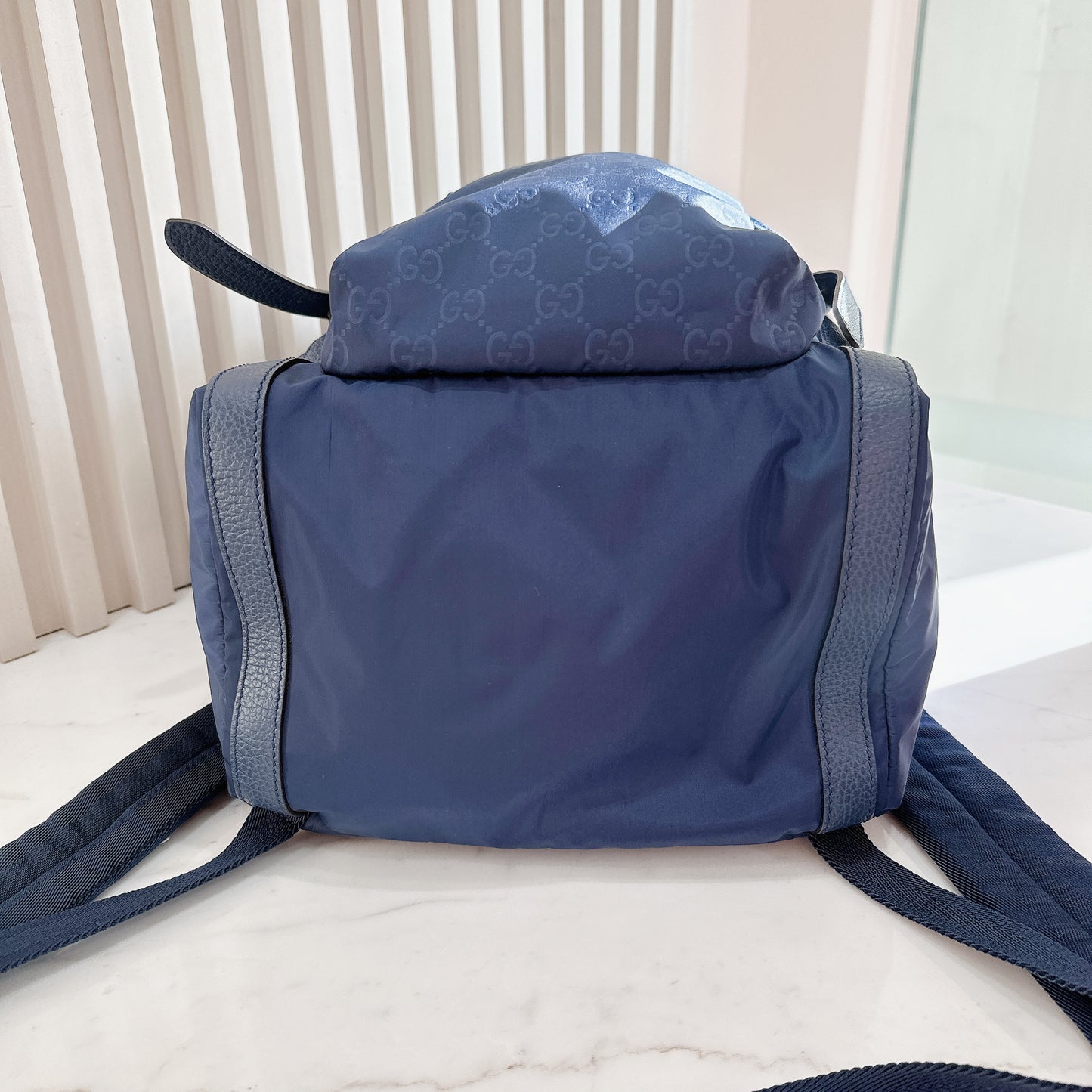 Gucci Monogram Nylon Backpack in Blue