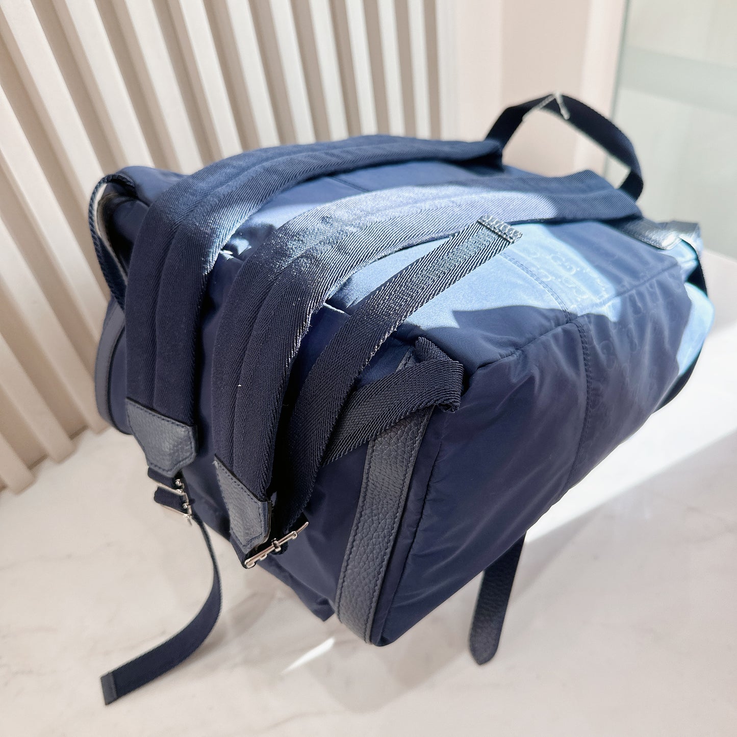 Gucci Monogram Nylon Backpack in Blue