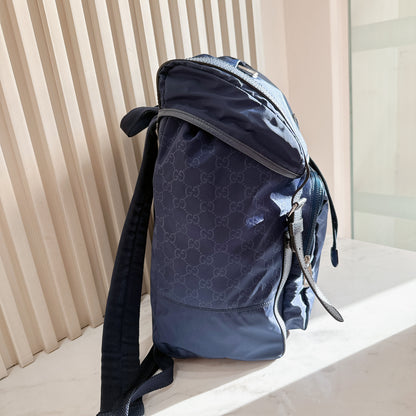 Gucci Monogram Nylon Backpack in Blue