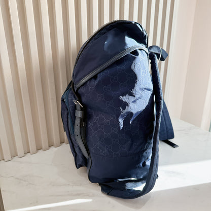 Gucci Monogram Nylon Backpack in Blue