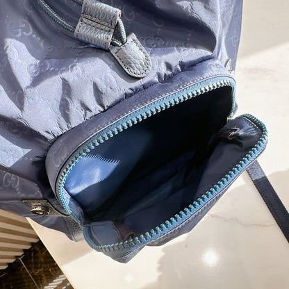 Gucci Monogram Nylon Backpack in Blue