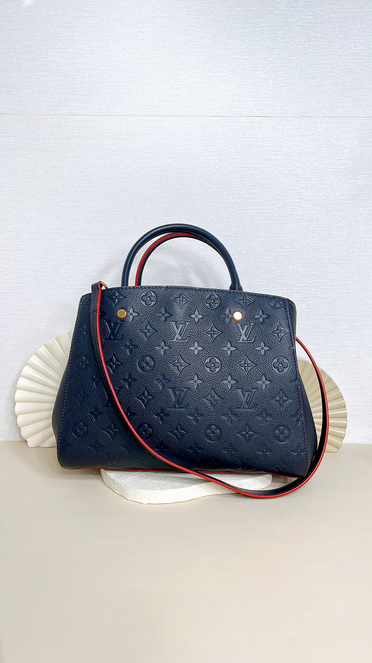 LV Montaigne MM in Marine Rouge