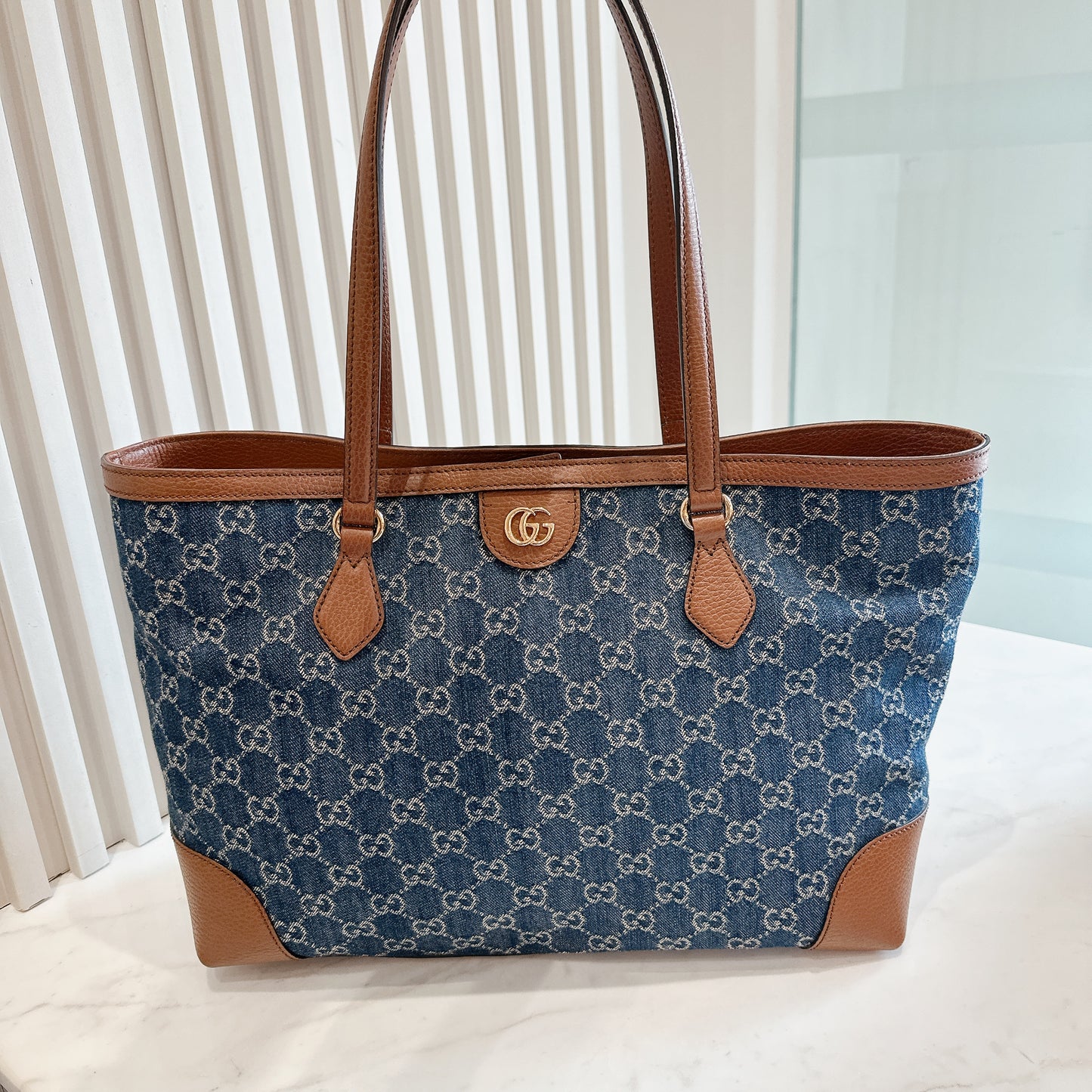 Gucci GG Denim Ophidia Tote