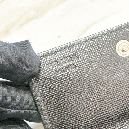 Prada Triangle Logo Trifold Wallet Black