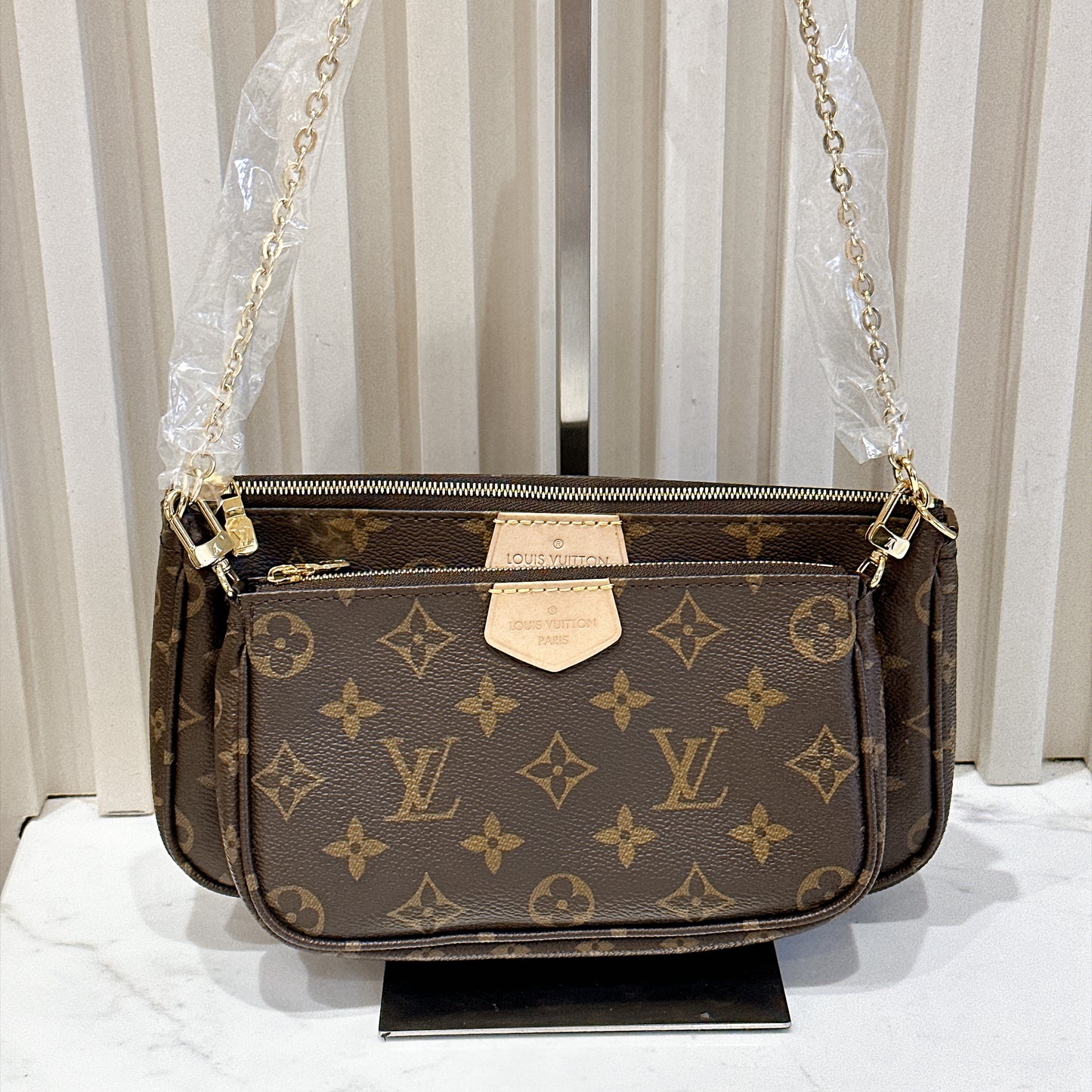 LV Monogram Multi Pochette in Pink Strap