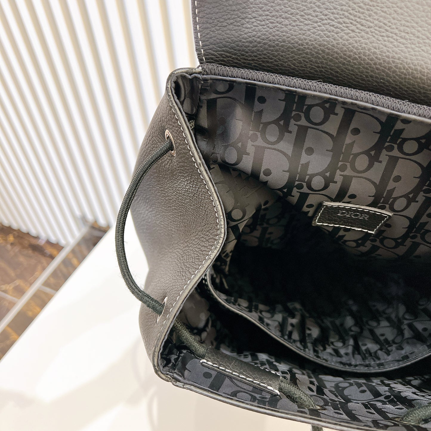 Dior Saddle Backpack in Black