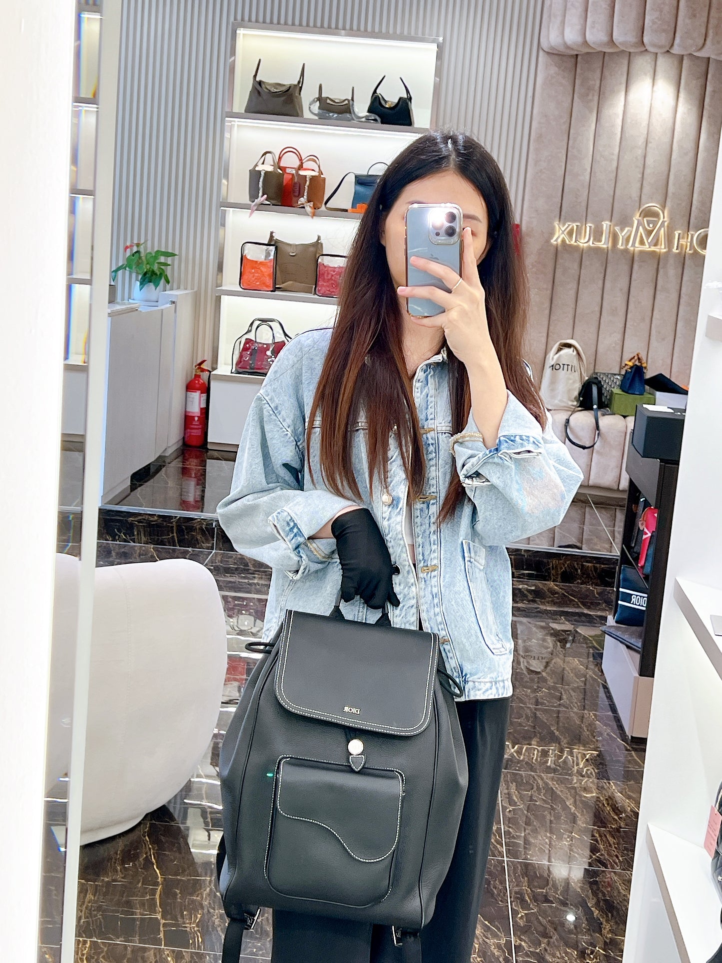 Dior Saddle Backpack in Black