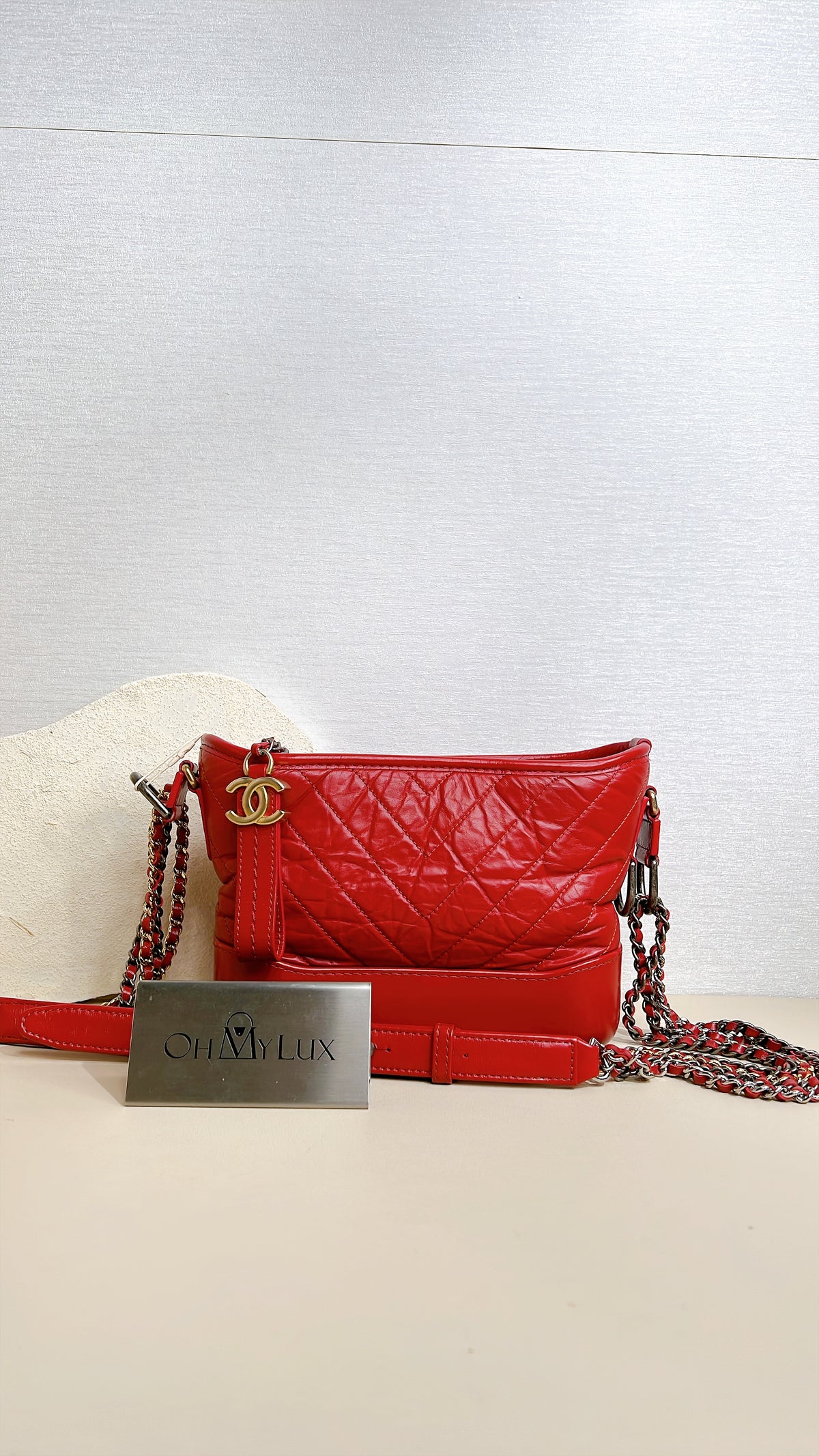 Chanel Gabrielle in Small Red Aged Calfskin