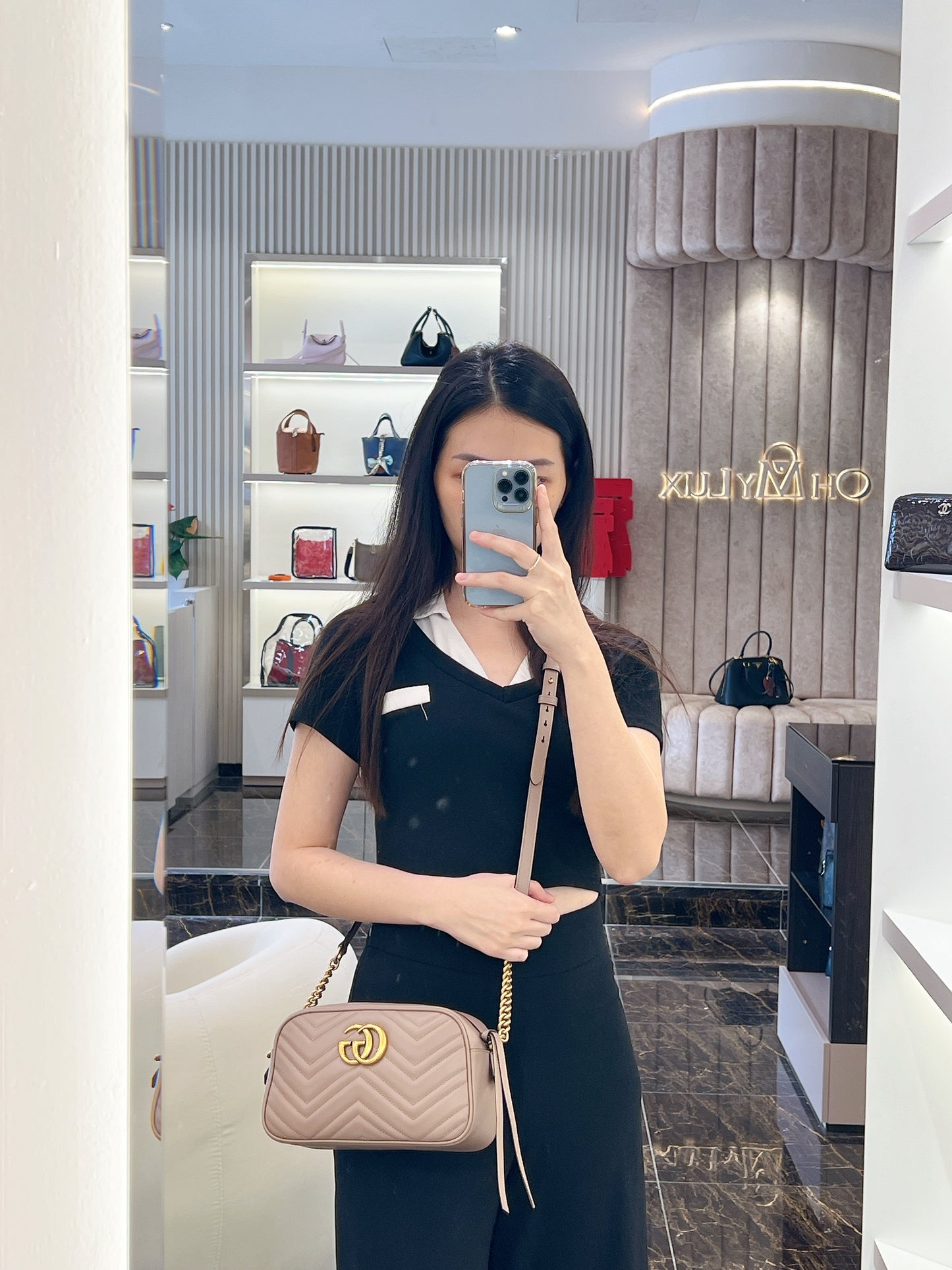 Gucci Mamont Small Camera Bag Dusty Pink