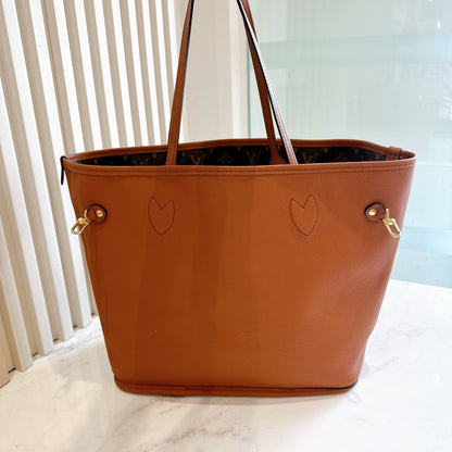LV Neverfull Inside Out MM in Tan