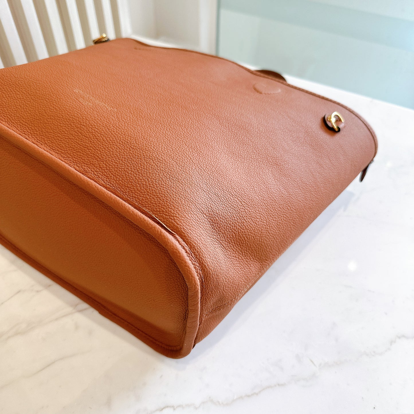 LV Neverfull Inside Out MM in Tan