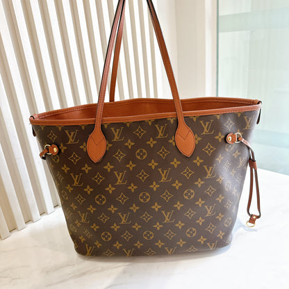 LV Neverfull Inside Out MM in Tan