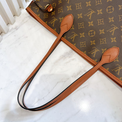 LV Neverfull Inside Out MM in Tan