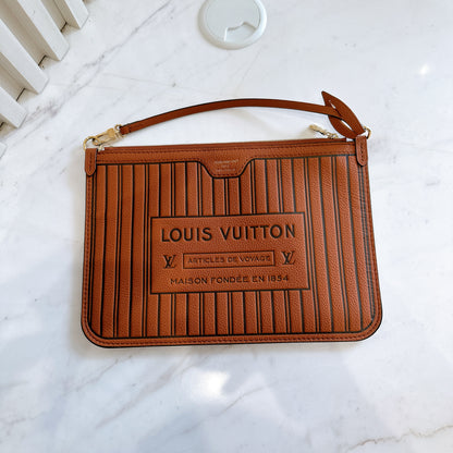 LV Neverfull Inside Out MM in Tan