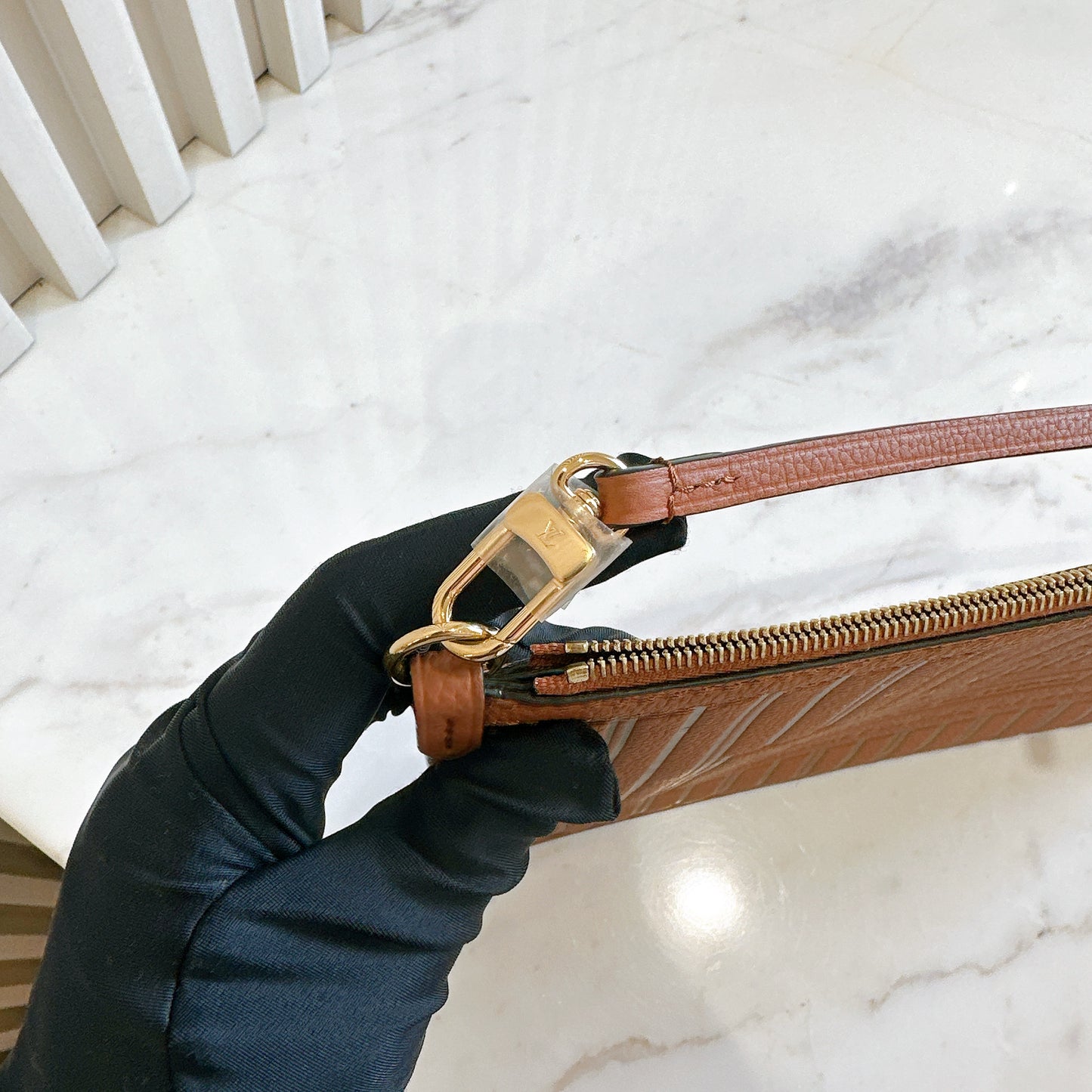 LV Neverfull Inside Out MM in Tan