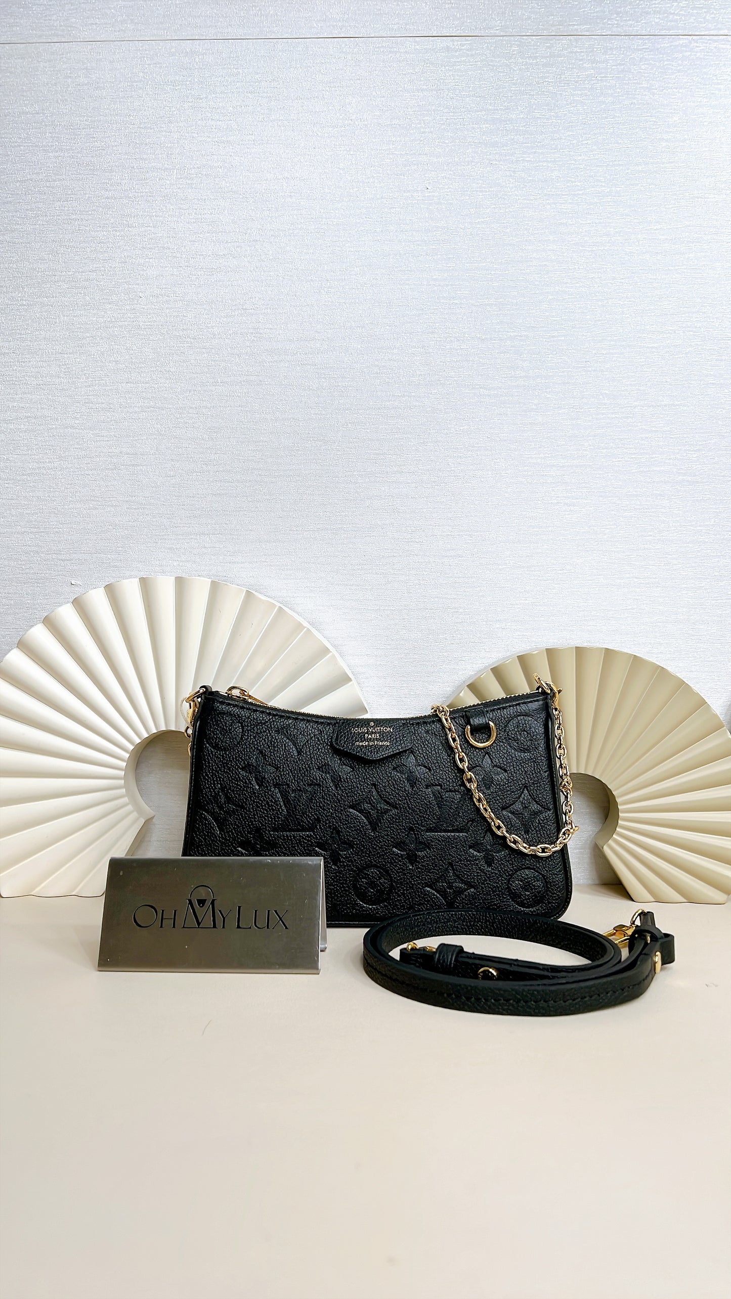 LV Easy Pouch in Black Empreinte Leather