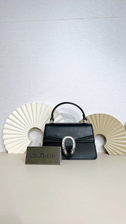 Gucci Mini Dionysus Handle with Crystals in Black