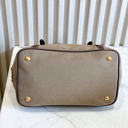 Prada Logo Jacquard Tote Bag in Brown